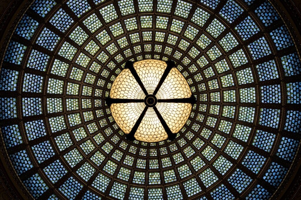 Chandelier in a Dome Ceiling in Chicago, IL