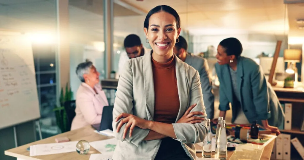 Business woman with crossed arms