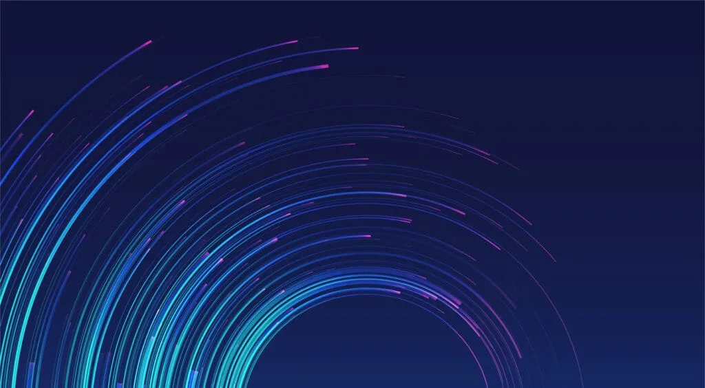 Glowing lines on blue background
